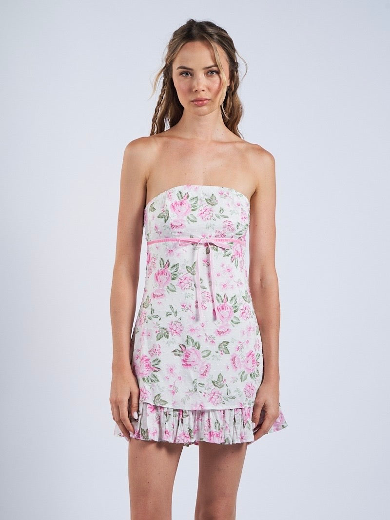 Rachel Strapless Floral Dress