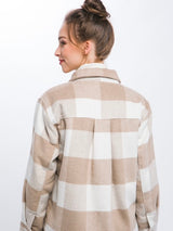 Hanson Khaki Plaid Fleece Lined Shacket