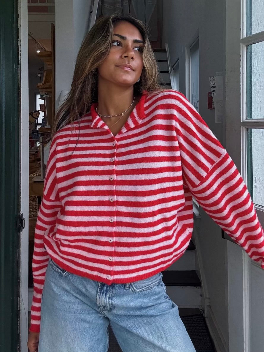 The Medium Stripe Pink Red It Girl Sweater
