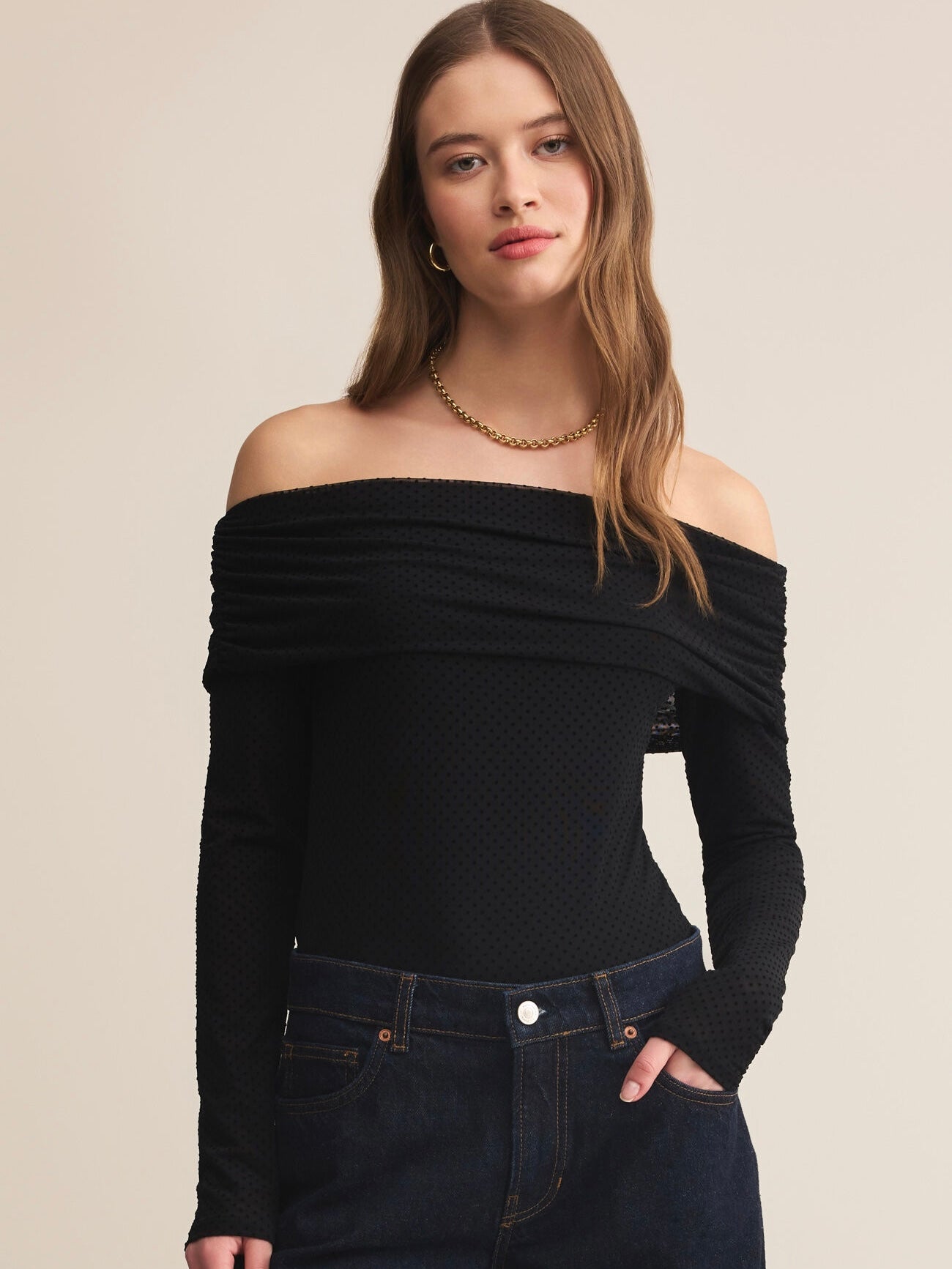 Whimsy Off Shoulder Mesh Top