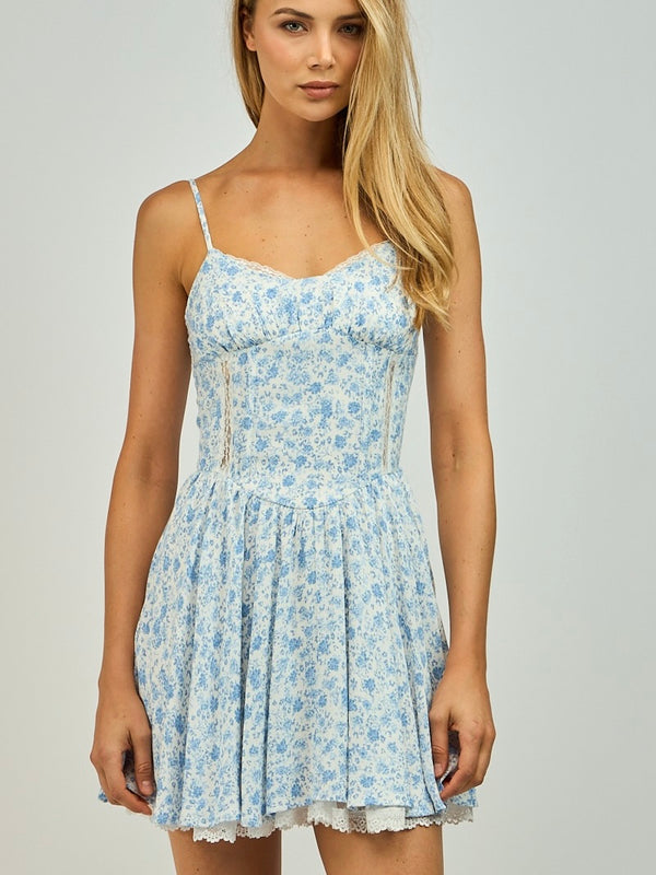 Sophia Blue Floral Dress