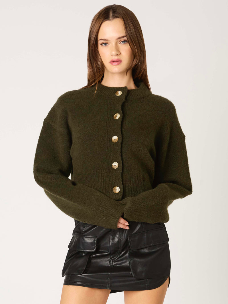 Carlie Olive Cardigan Sweater