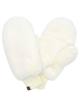 Convertible Faux Fur Mittens with Sherpa Lining