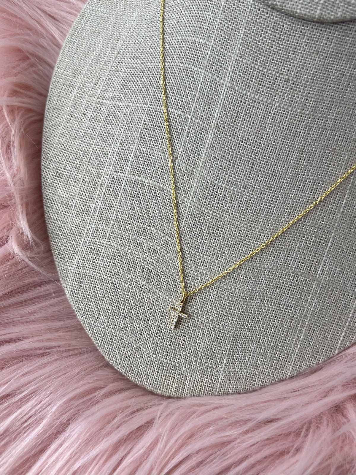 Mia Mini CZ Cross Necklace