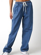 Travis Side Stripe Denim Track Pants