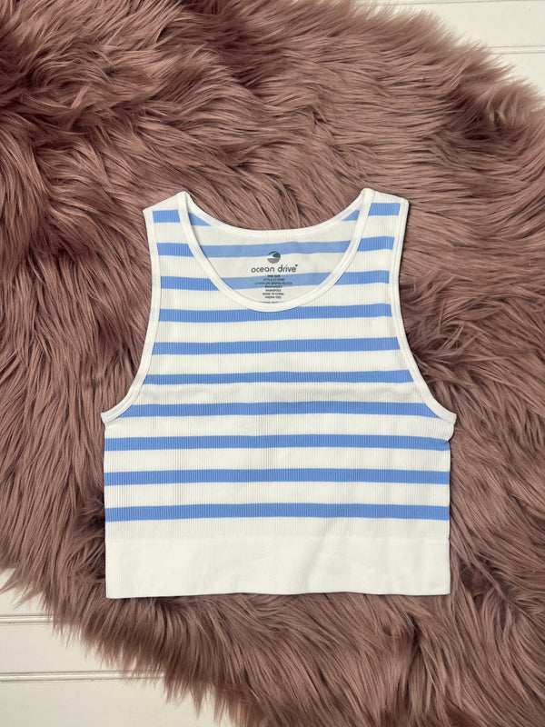 White/Blue Stripe Seamless Top