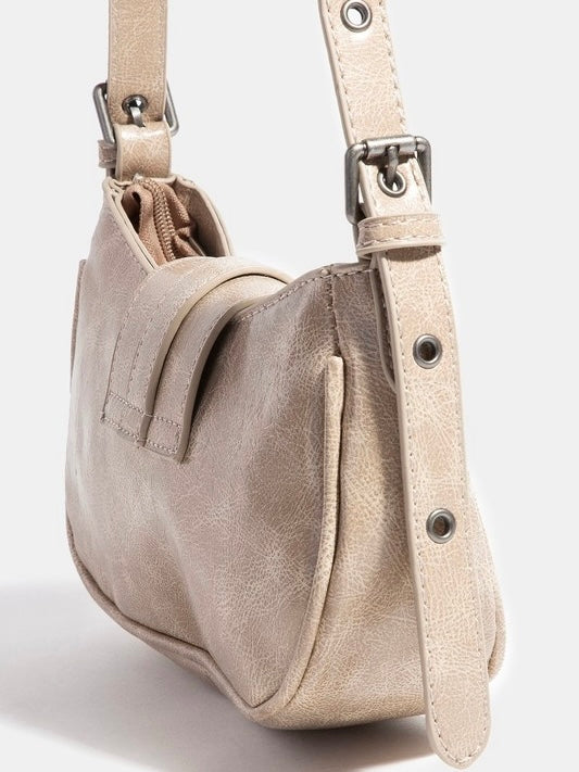 Western Buckle Accent Multi Panel Shoulder Bag