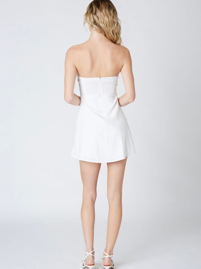 Maci Strapless White Mini Dress