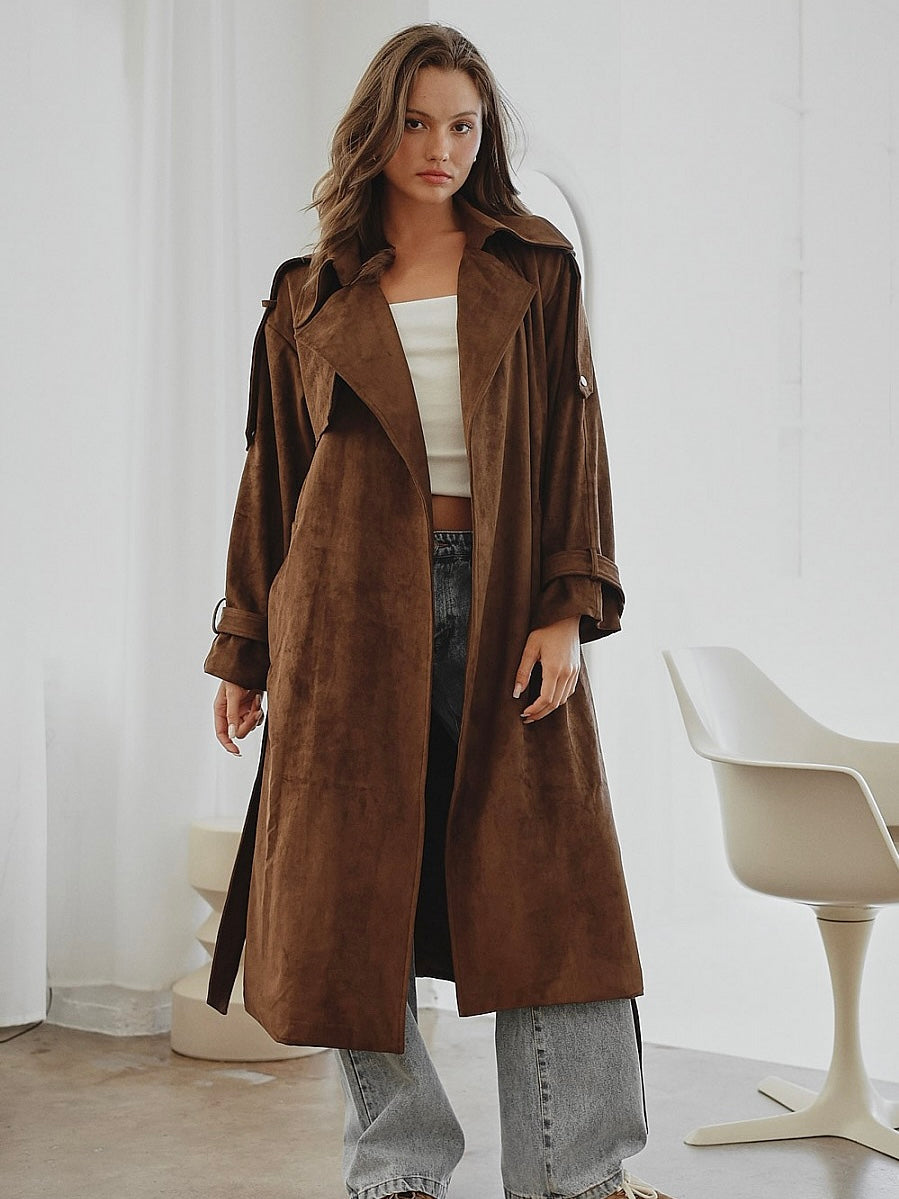Tessa Suede Trench Coat