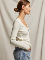 Evangeline Sweater Rib Long Sleeve V neck