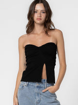 Perfect Summer Black Strapless Top