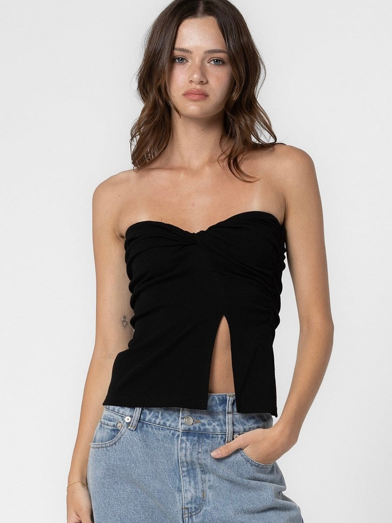 Perfect Summer Black Strapless Top