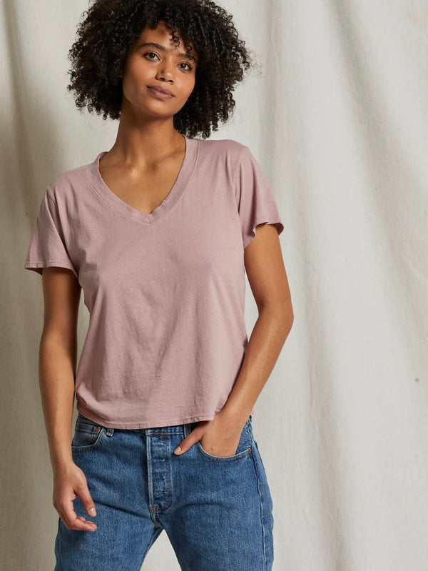 Hendrix Bright Mauve V Neck Tee