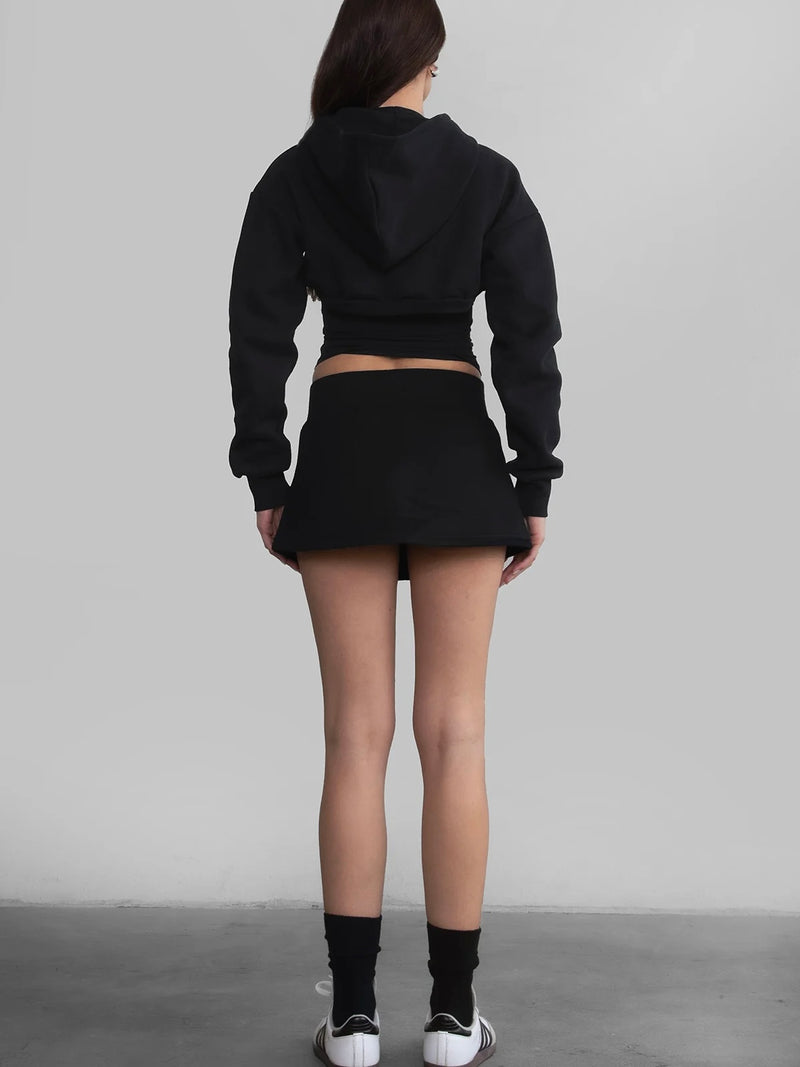 24/7 Black Fleece Skort