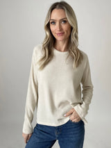 Lazy Sunday Eggshell  Long Sleeve Top