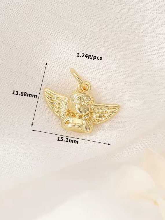 Gold Medium Cupid Angel Charm