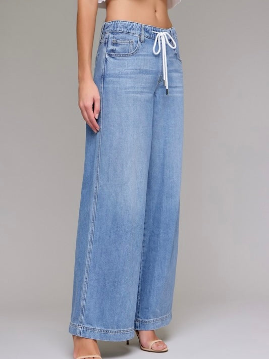 Hidden Draw String Light Weight Jean