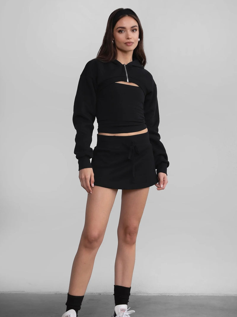 24/7 Black Fleece Skort