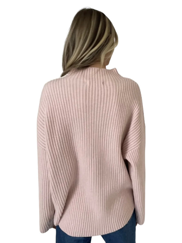 Brynn Pink Stitched Seam Sweater