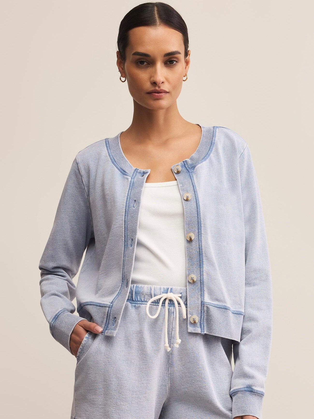 DAILY KNIT DENIM CARDIGAN