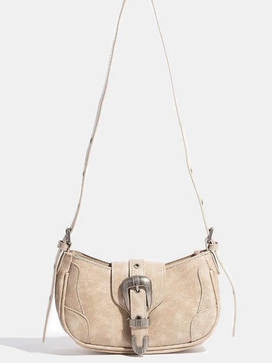 Western Buckle Accent Multi Panel Shoulder Bag