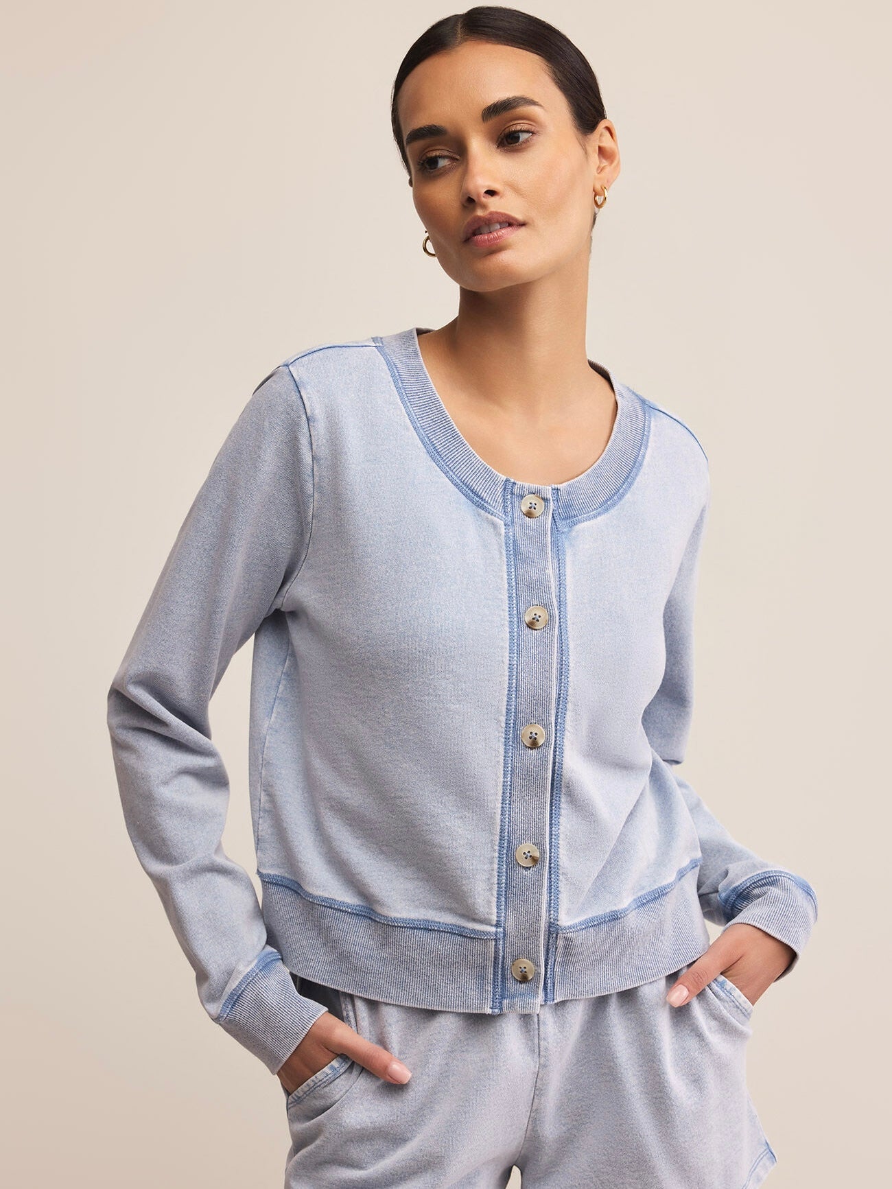 DAILY KNIT DENIM CARDIGAN