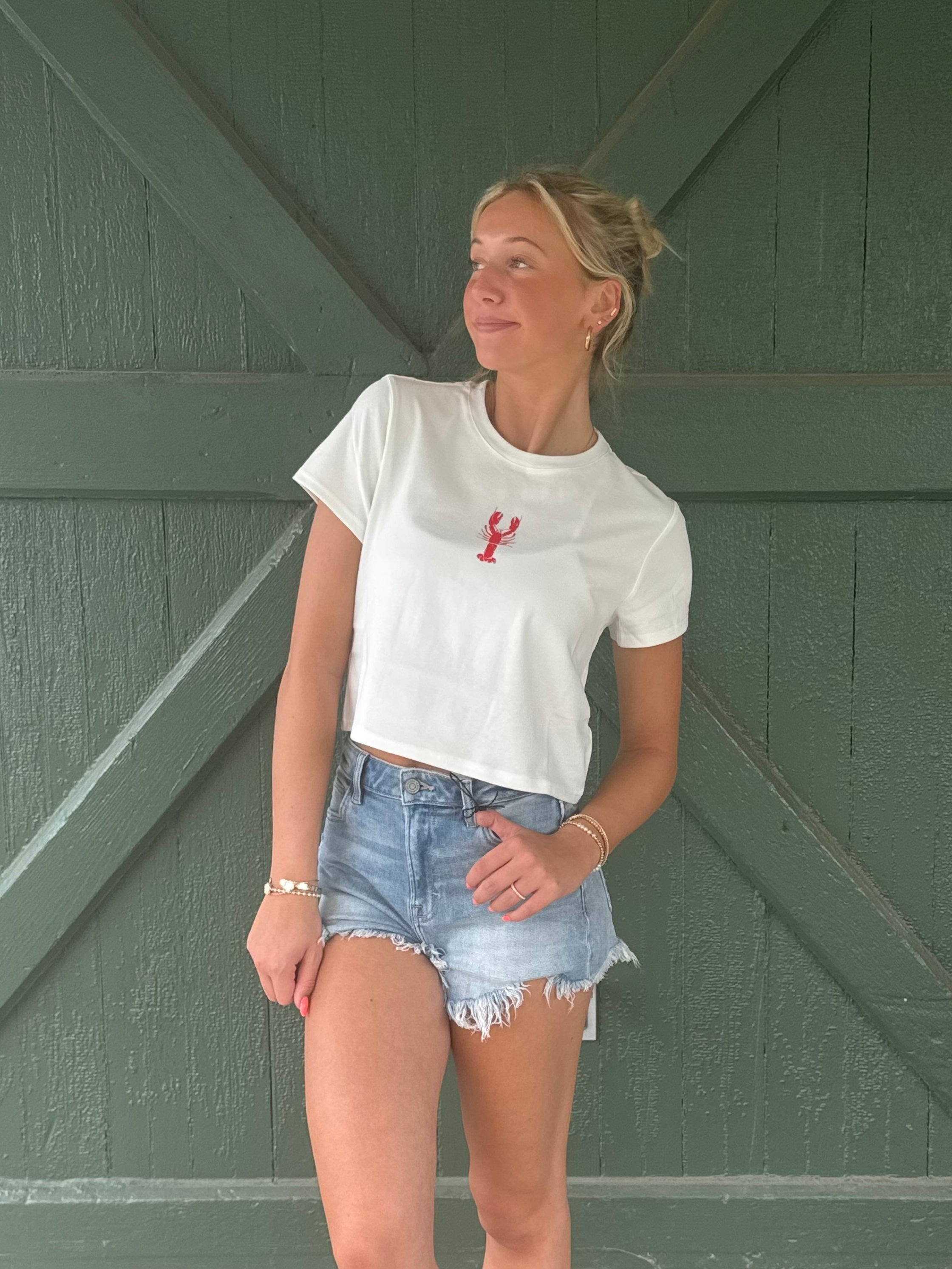 Lobster Girlie White Tee