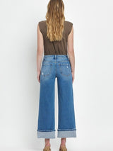 Moorland High Rise Cuffed Wide Jeans