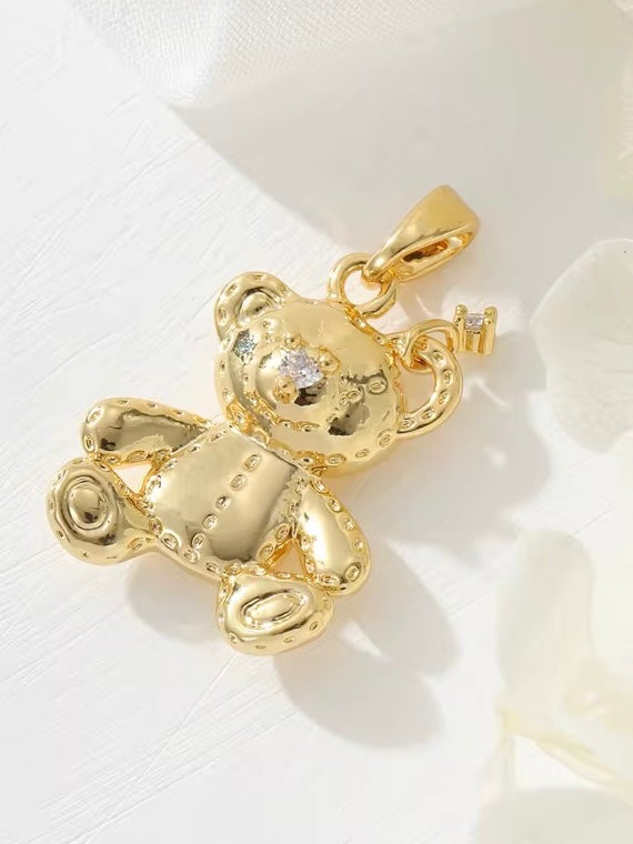 Gold Large Teddy Bear Charm
