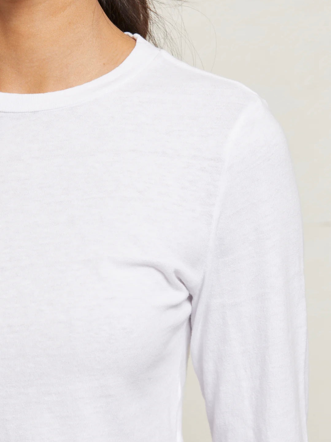 Perfect White Jamie Recycled Cotton Long Sleeve Tee