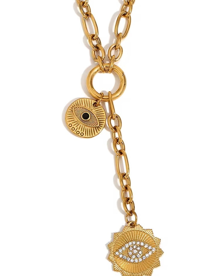 Eva Evil Eye Medallion Necklace