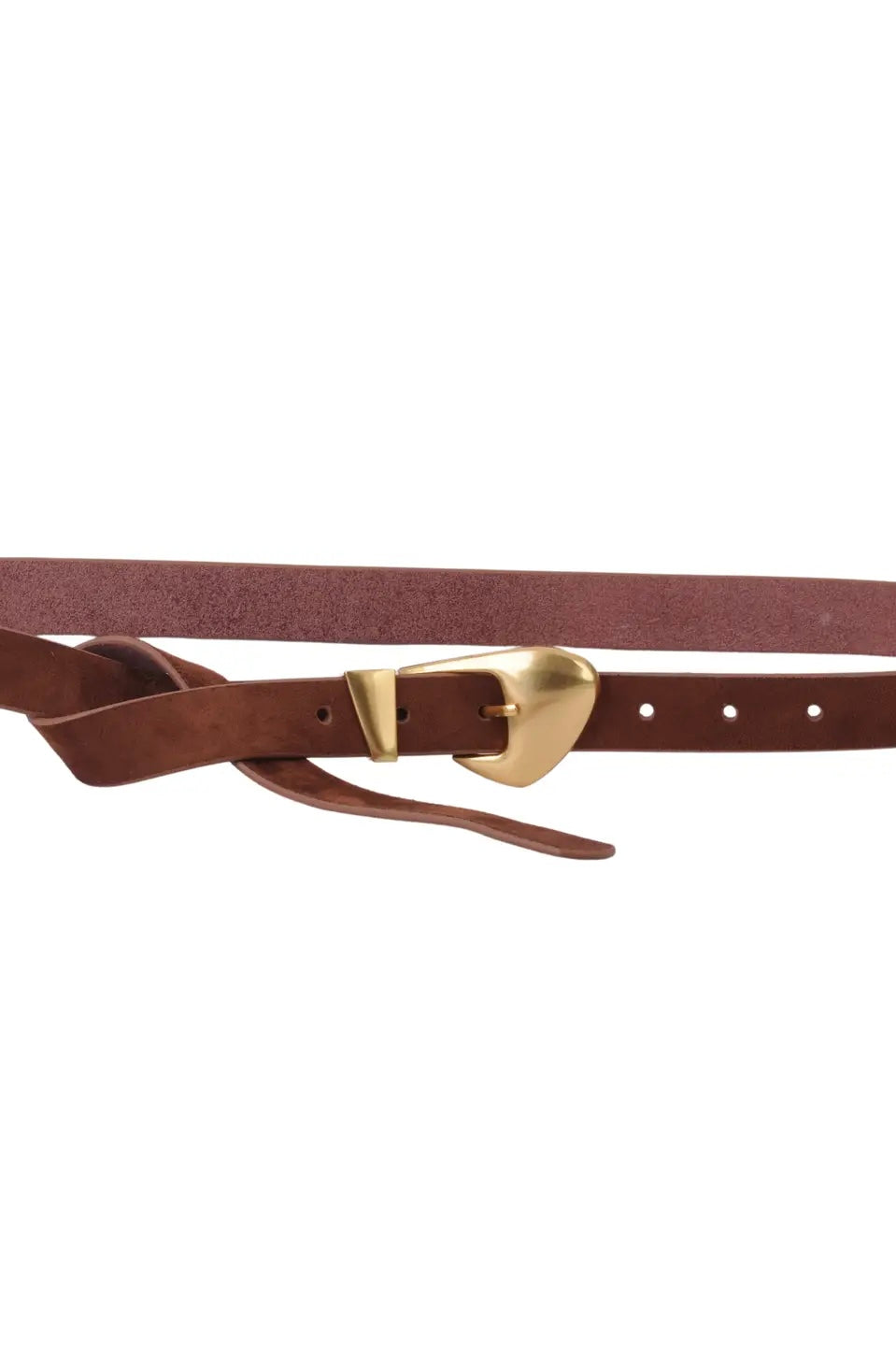 Mia Brown Skinny Suede Belt
