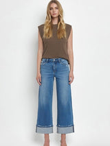 Moorland High Rise Cuffed Wide Jeans