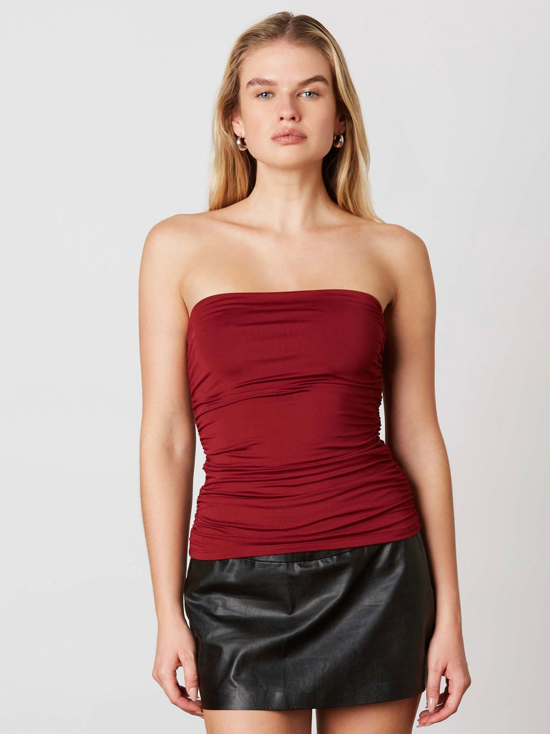 Sorrento Burgundy Strapless Top