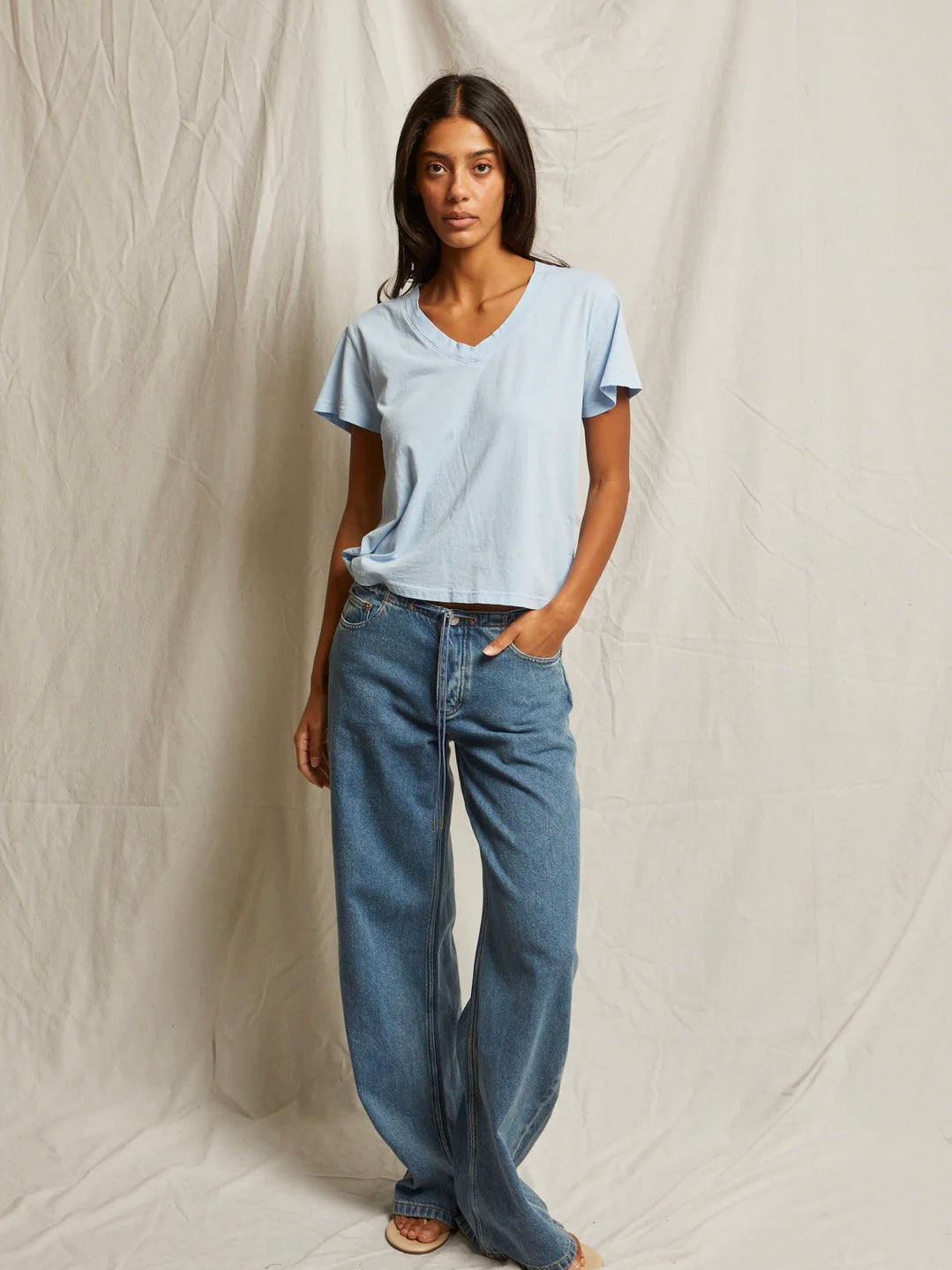 Hendrix Sky Blue V Neck Tee