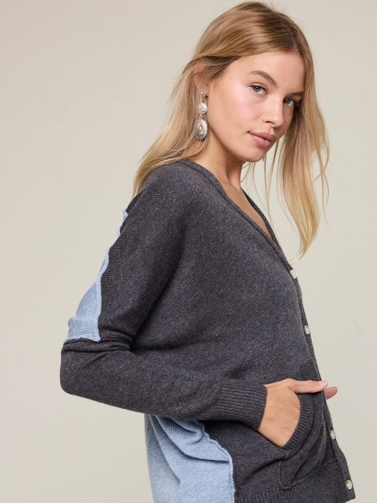 Stevie Color Block Oversized Cardigan