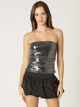 Celebrate Sequin Strapless Top