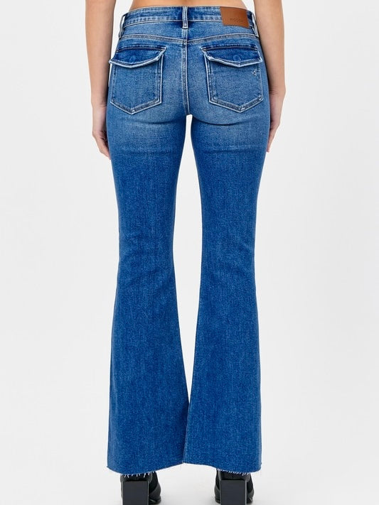 Happi Mid Rise Flare Jean with Patch Pocket