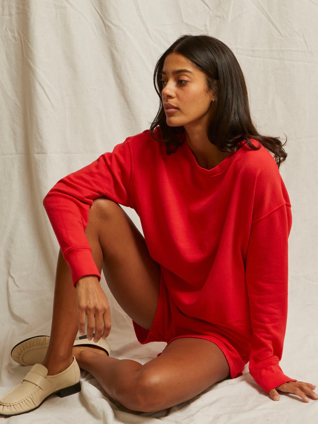 Layla Poppy Red French Terry Sweat Shorts