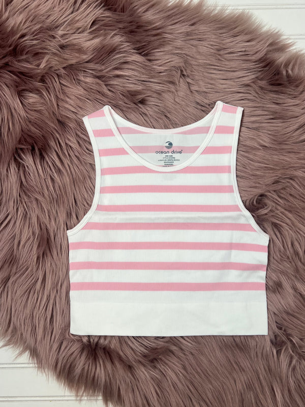 White/Bubblegum Stripe Seamless Top