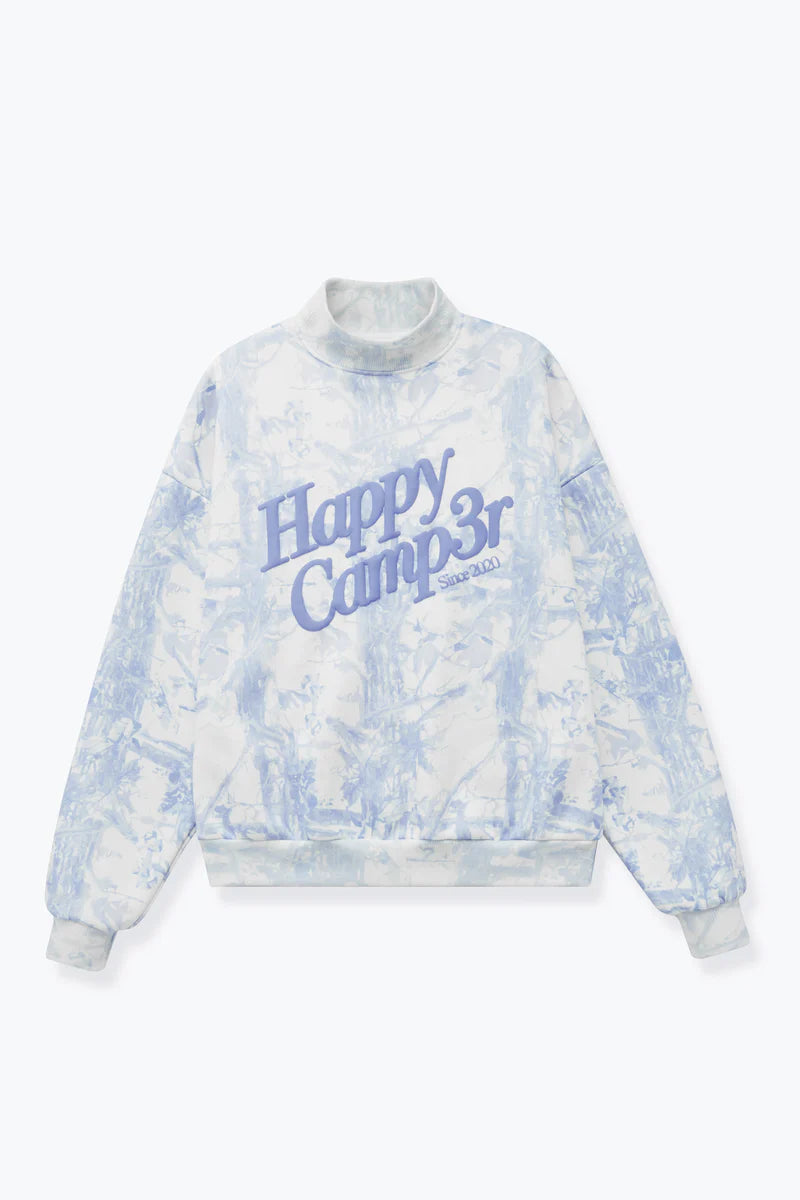 Happy Camp3r Blue Camp Mock Neck Pull Over