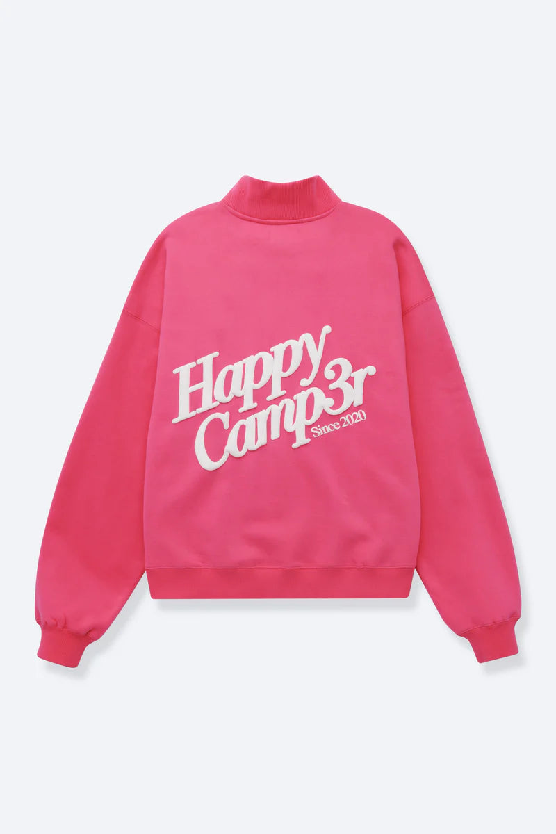 Happy Camp3r Hot Pink Mock Neck Pull Over