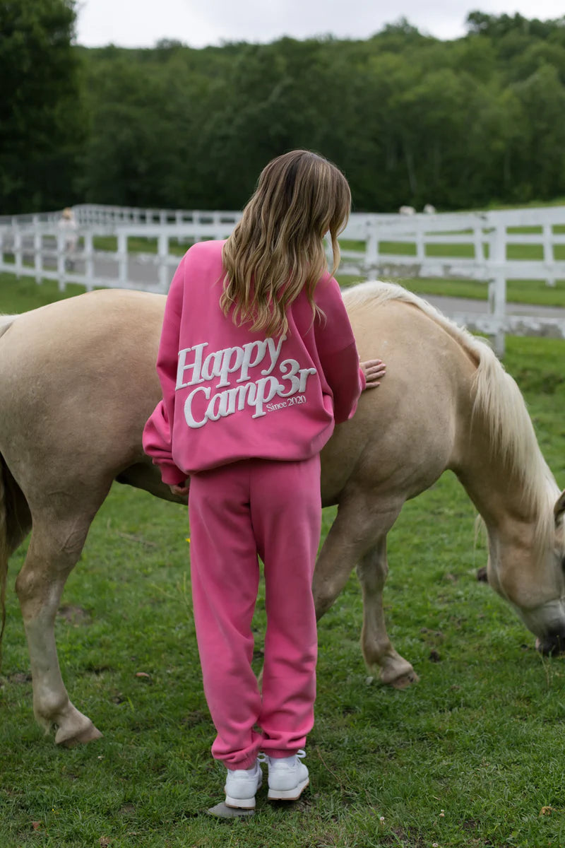 Happy Camp3r Hot Pink Mock Neck Pull Over