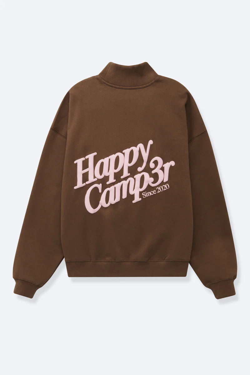 Happy Camp3r Chocolate Mock Neck Pull Overi