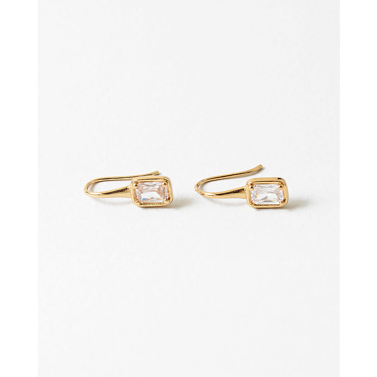Rae & Jade Emerald Cut Bezel CZ Drop Earrings
