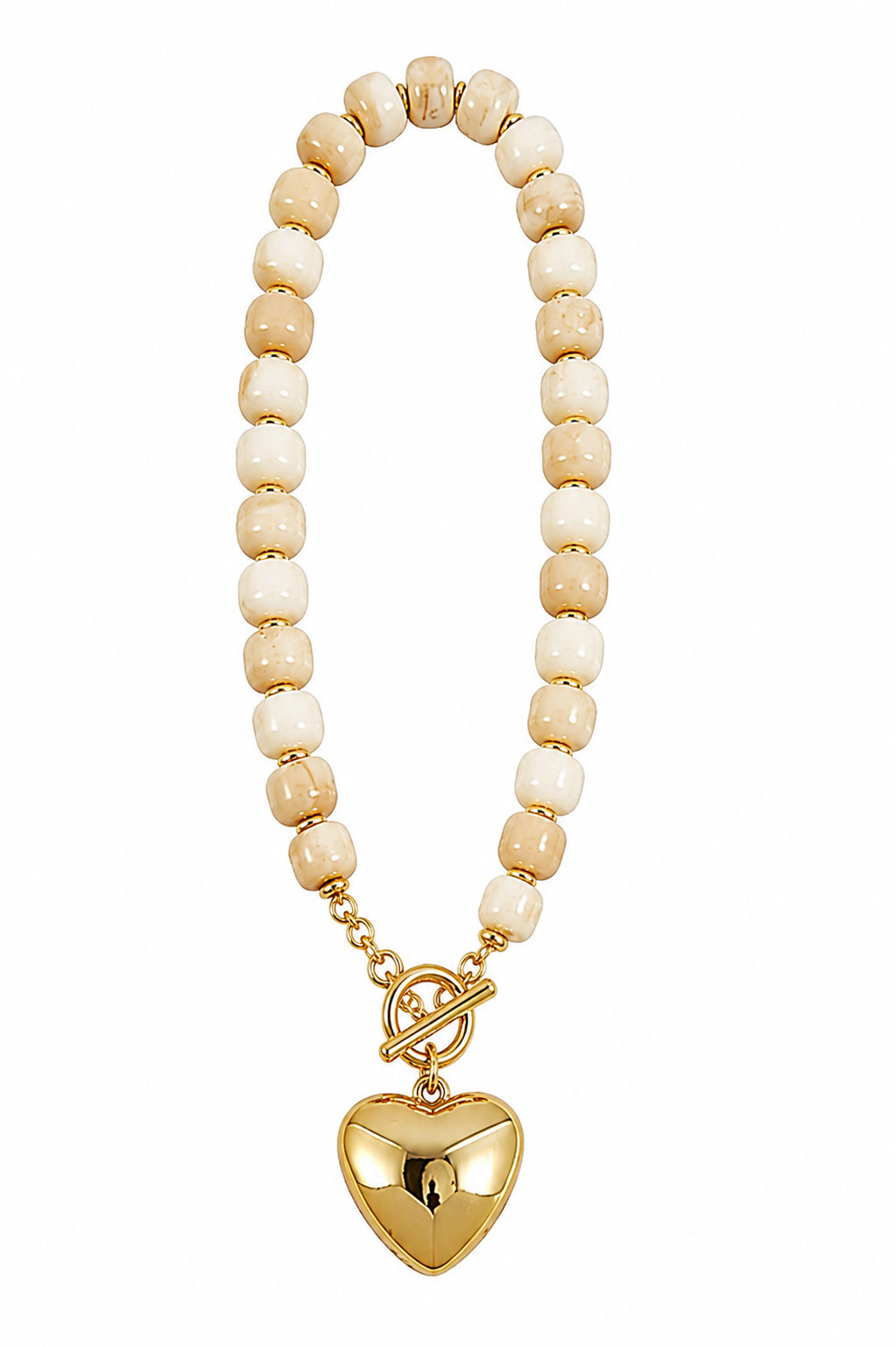 Lustrous Heart Beaded Necklace