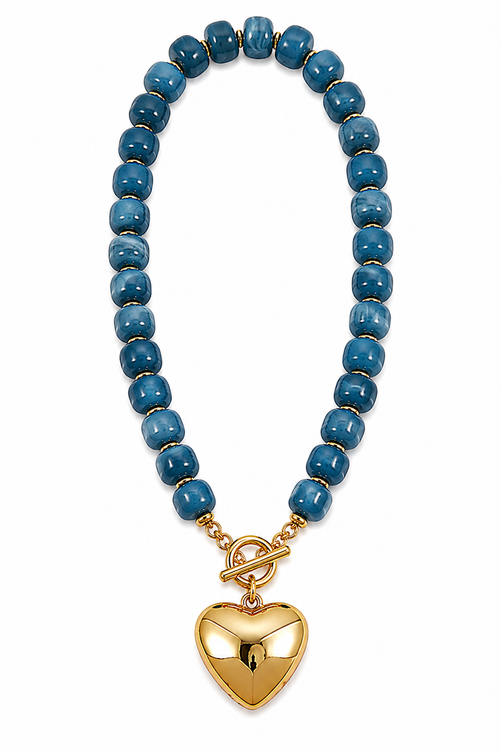 Lustrous Heart Beaded Necklace