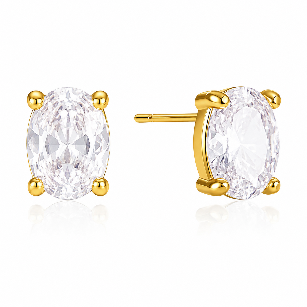 Rae & Jade Classic Oval Crystal Stud Earrings
