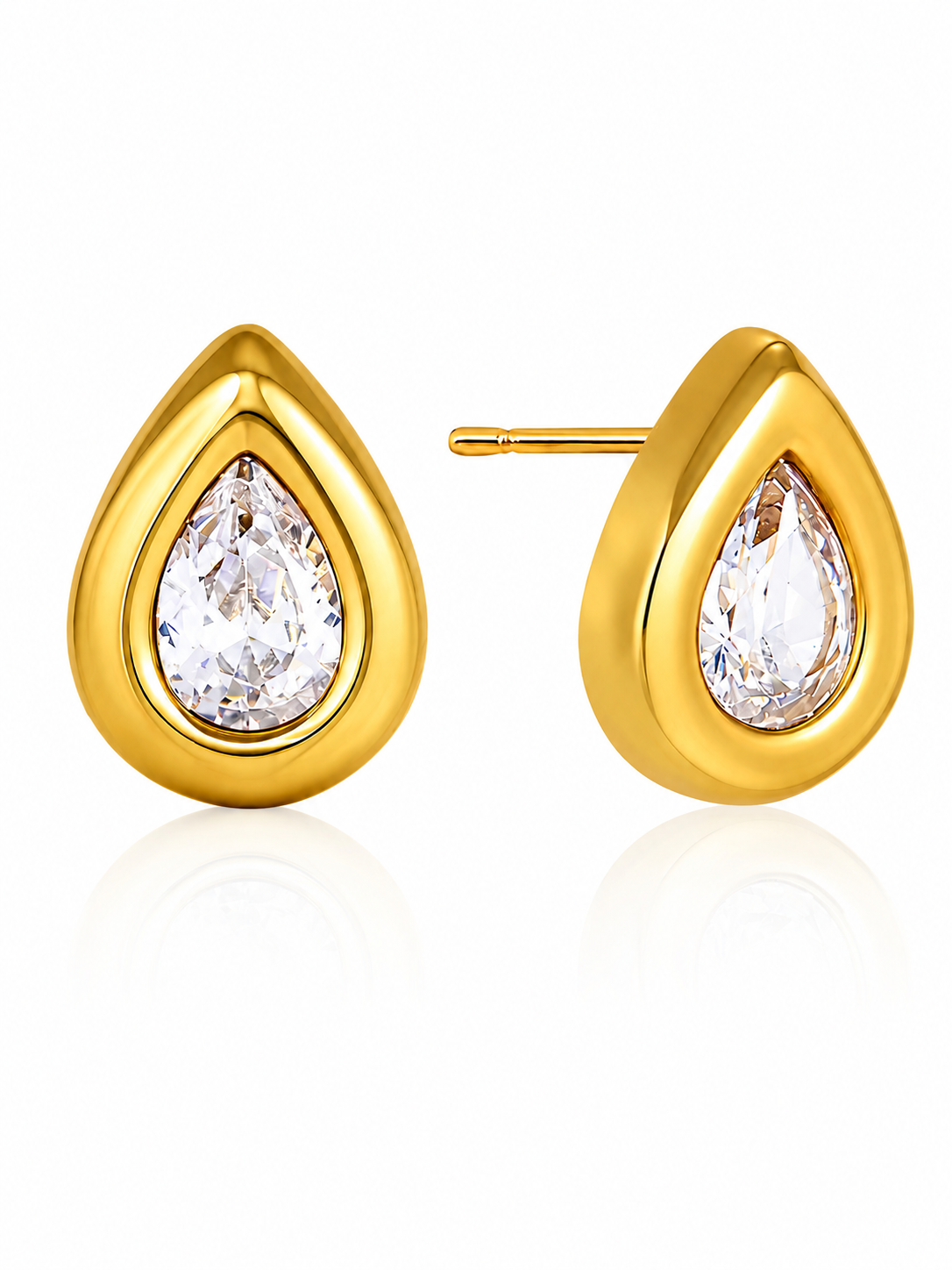 Rae & Jade Bezzeled Teardrop Crystal Stud Earrings – Waterproof