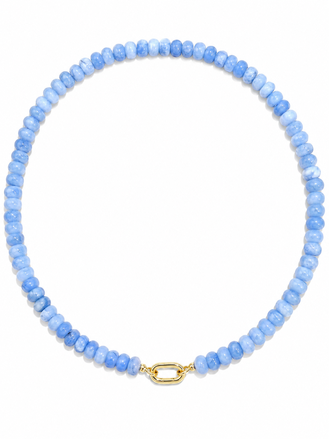 Candy Gemstone Beaded Charm Choker Necklace – 18K Gold Oval Toggle Clasp